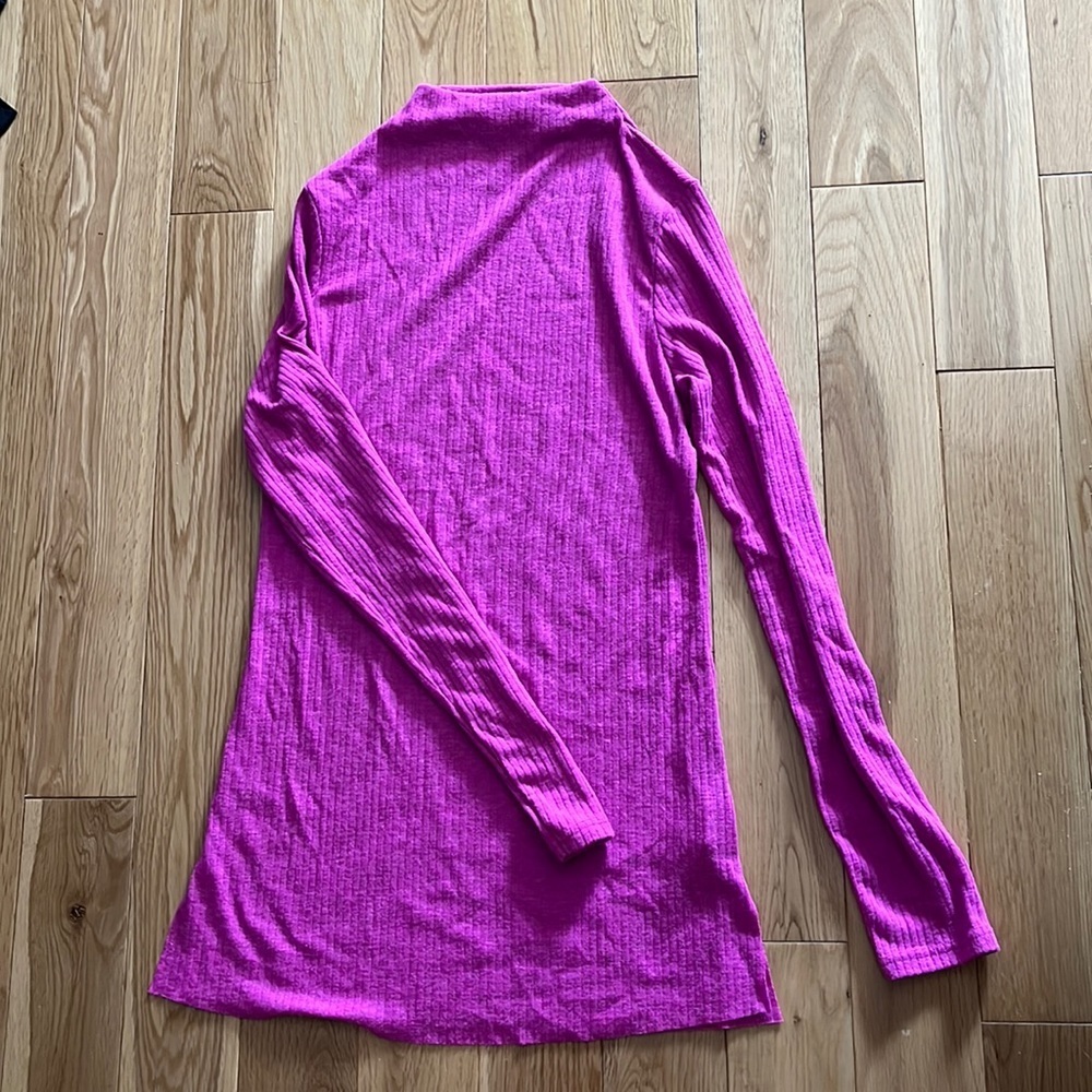 RIVER ISLAND size 10 hot pink long sleeve mock turtleneck